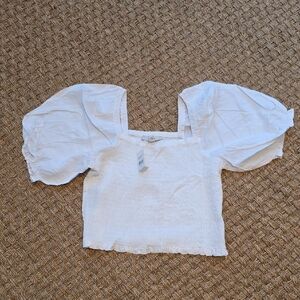 LOFT Smocked Puff Sleeve Blouse